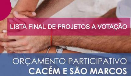 Lista Final de Projetos a votação OP´ 2022 - Cacém e São Marcos