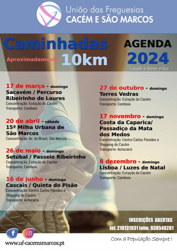 Programa de Caminhadas 2024 - Centro Municipal de Marcha e Corrida de Cacém e São Marcos 