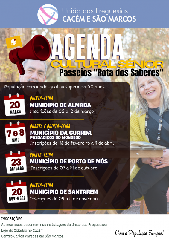 Agenda Cultural Sénior 2025 - Passeios " Rota dos Saberes"