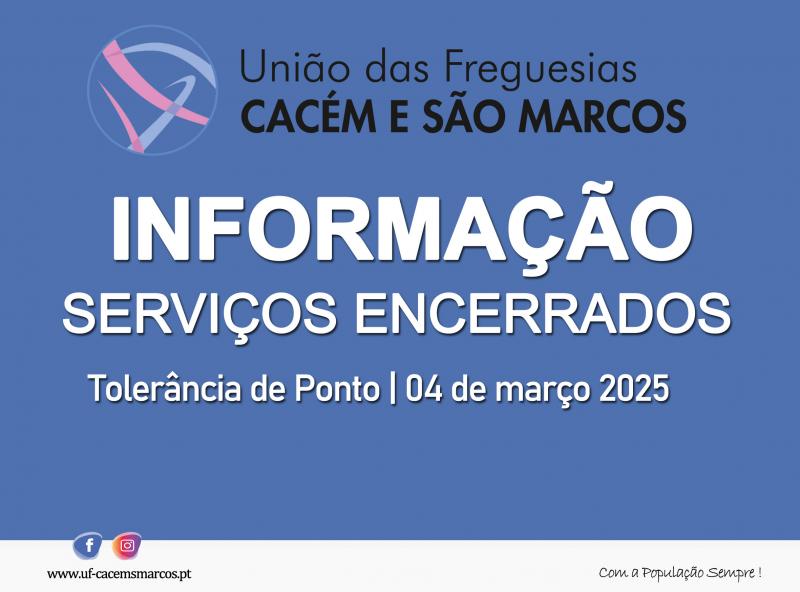 Tolerância de ponto | 04 de março 2025