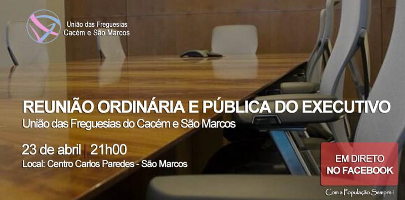 Reunião Ordinária e Pública do Executivo - transmissão em direto via Facebook Reunião Ordinária e Pública do Executivo - transmissão em direto via Facebook
