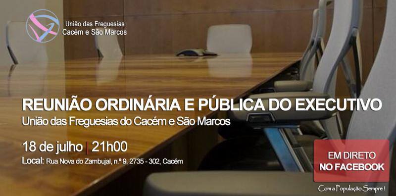 Reunião Ordinária e Pública do Executivo - transmissão em direto via Facebook