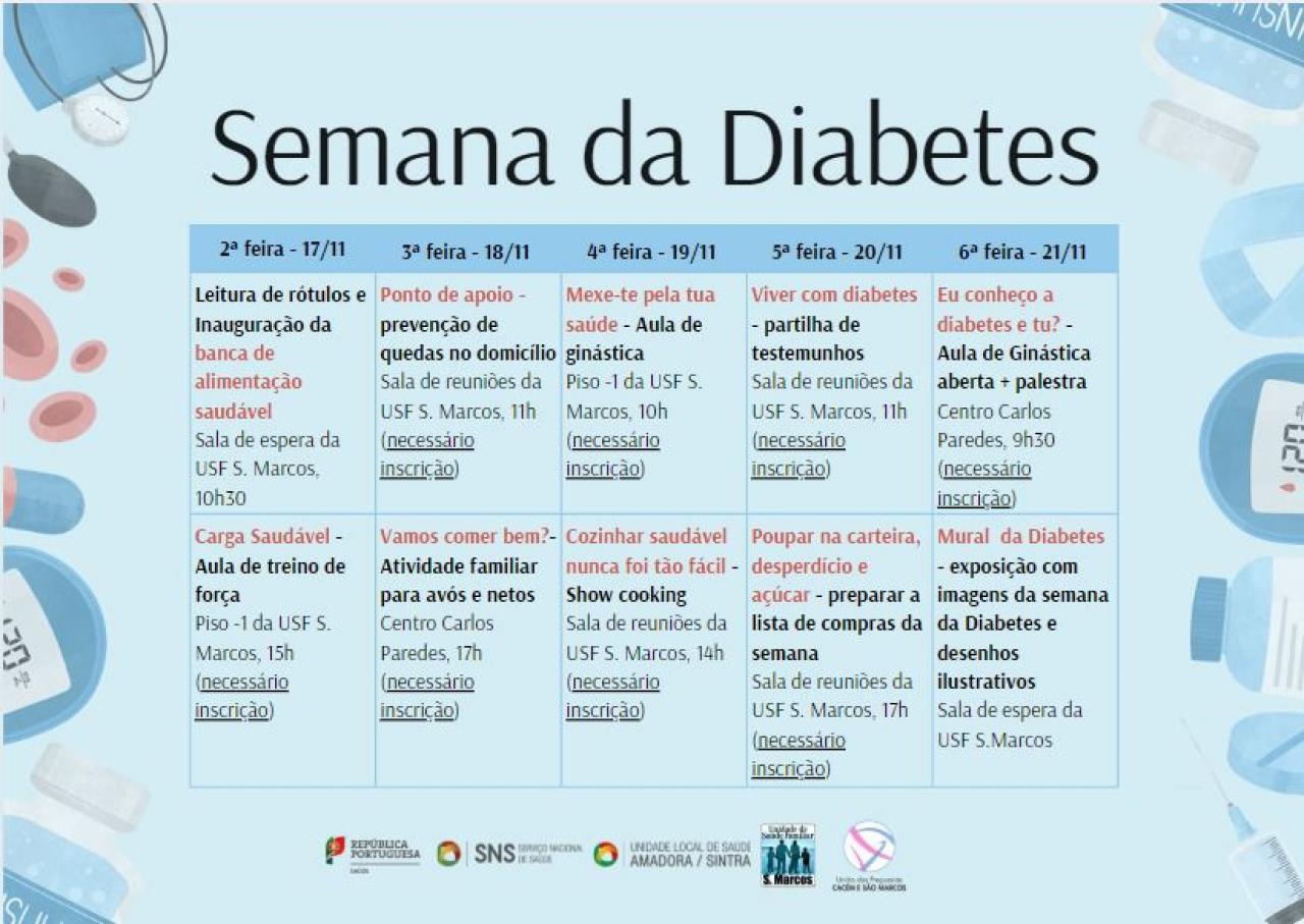 Semana da Diabetes | 17 a 21 de novembro Semana da Diabetes | 17 a 21 de novembro