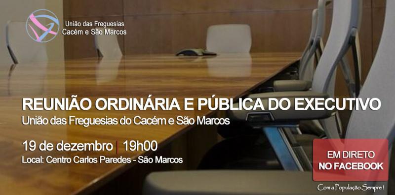 Reunião Ordinária e Pública do Executivo - transmissão em direto via Facebook Reunião Ordinária e Pública do Executivo - transmissão em direto via Facebook