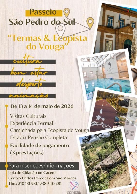 Inscrições abertas para passeio sénior a São Pedro do Sul