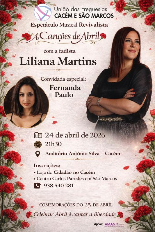 Agenda Cultural " AQUI ACONTECE"  Comemorações do 25 de abril