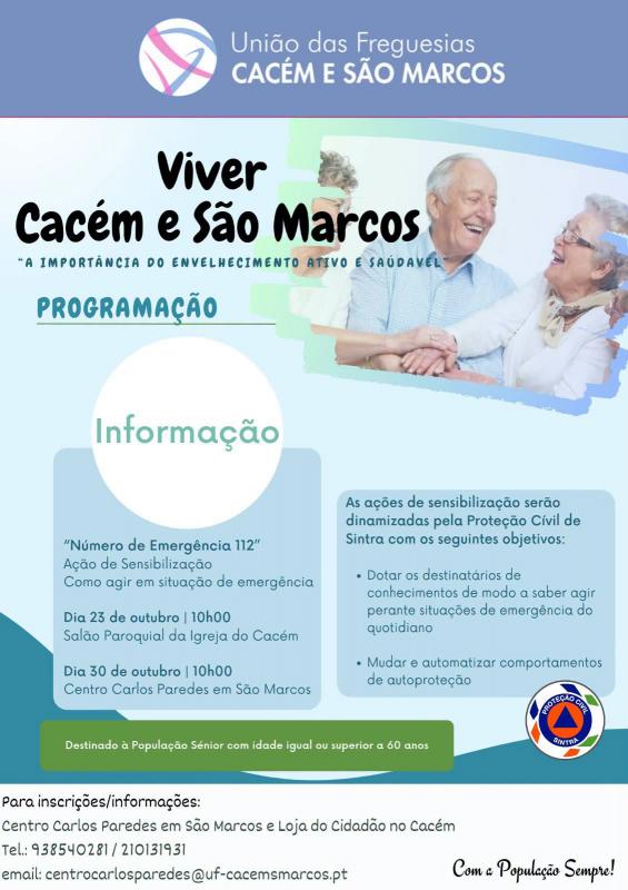 Viver Cacém e São Marcos promove ações de sensibilização para a população sénior